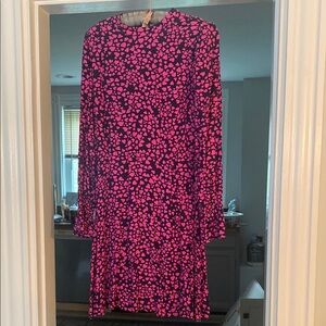 Elegant Long Sleeve Pink and Black Dress LOFT